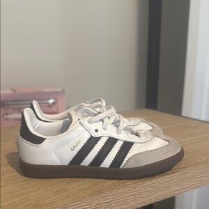 Adidas Kids Samba White and Black Shoes
